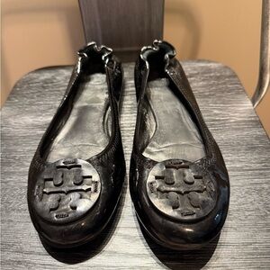 Tory Burch Glossy Black Flats